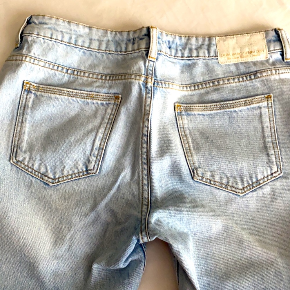 Zara fun fringed/washed denim jeans 💙💚💛🧡❤️💜 - Picture 6 of 10